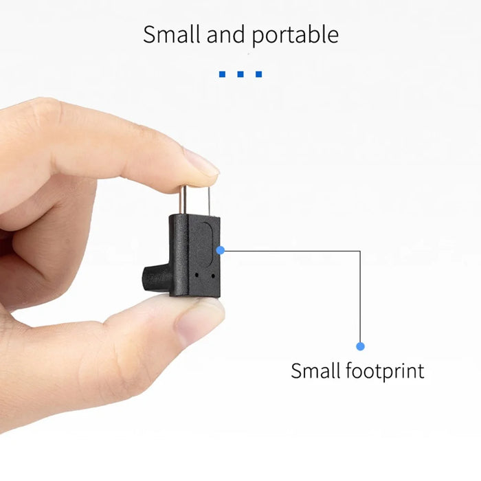 USB3.1 Type-C Male to Female 90 Degree Elbow Adapter High-Speed Data Sync Converter Support PD Fast Charge - 3