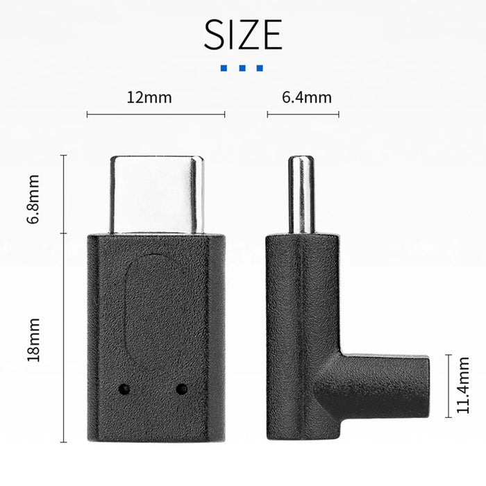 USB3.1 Type-C Male to Female 90 Degree Elbow Adapter High-Speed Data Sync Converter Support PD Fast Charge - 7