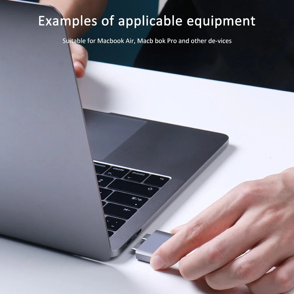 USB + Type-C Female to 2x Type-C Male Converter USB 3.1 10GB Aluminum Alloy Adapter - 3