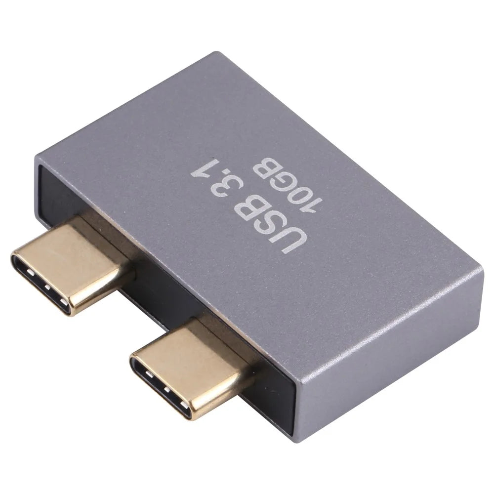 USB + Type-C Female to 2x Type-C Male Converter USB 3.1 10GB Aluminum Alloy Adapter - 5