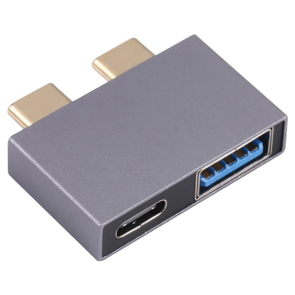 USB + Type-C Female to 2x Type-C Male Converter USB 3.1 10GB Aluminum Alloy Adapter - 6