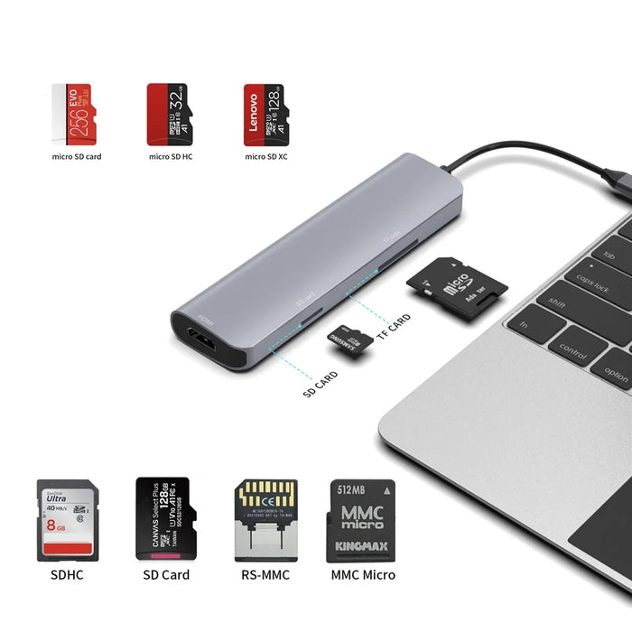 YSTC9048 9 in 1 Multi-port USB C Hub Portable High-speed Data Sync Converter USB C to USB3.0 TF SD Adapter Support HD  VGA - 4
