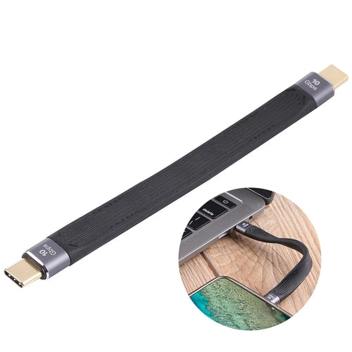 13cm 3A Type C to Type C Fast Charging Cable Portable 10Gbps Flexible FPC Data Cord - 1