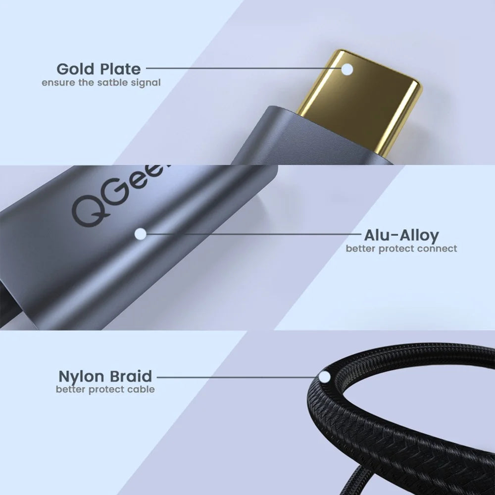 QGEEM QG-UA06 USB C to DP Female 4K/60Hz Thunderbolt3 to Displayport Cable Adapter - 4