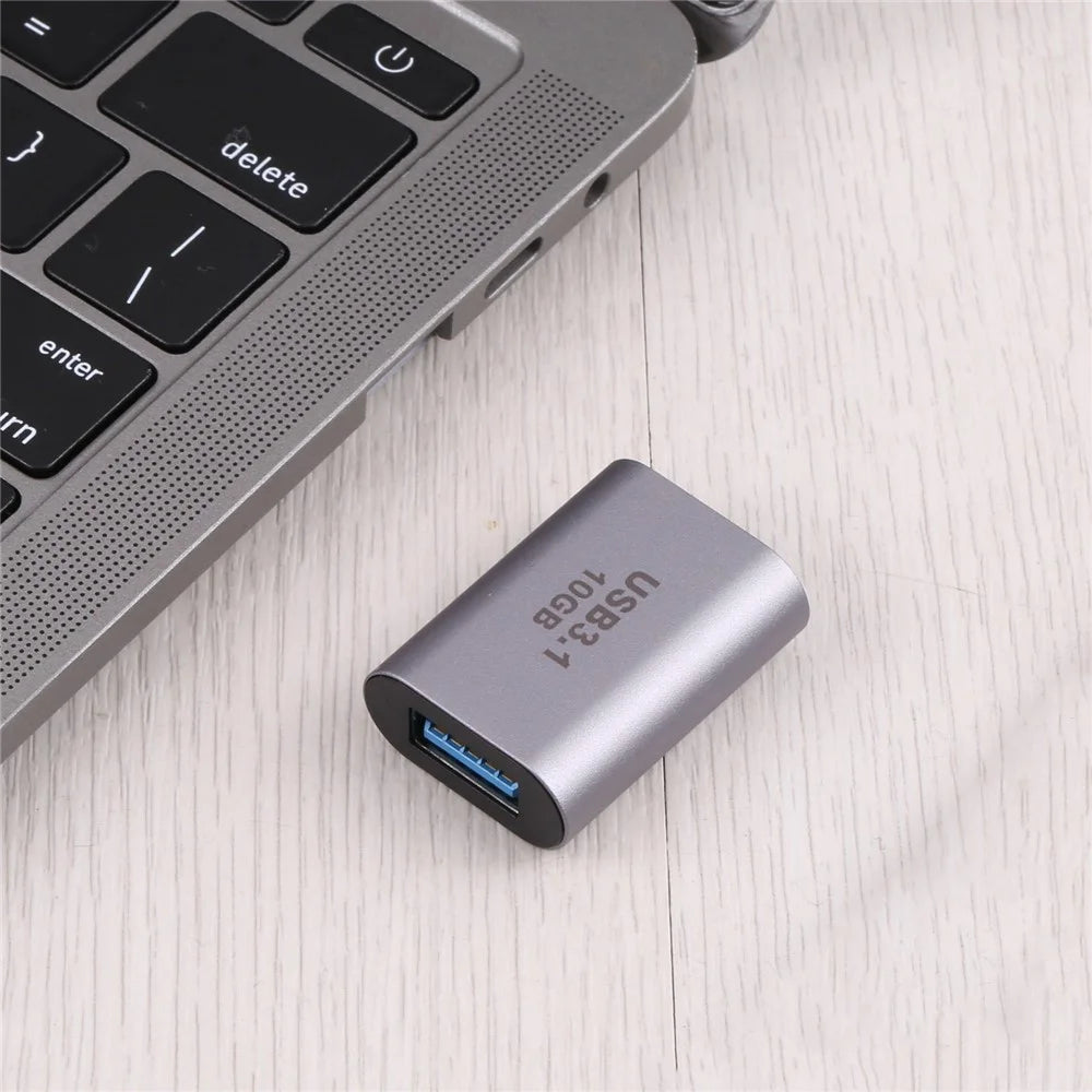USB 3.1 Female to Type C Female Adapter Up to 10Gbps Data Transfer Speeds Aluminum Shell Laptop Computer USB C Connector - 2