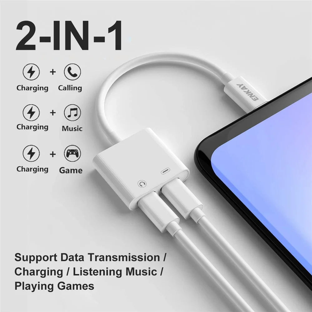 ENKAY HAT PRINCE ENK-AT105 Dual USB Type C Splitter 2 in 1 Audio Converter Type C to Type C Male to Female Adapter - 3