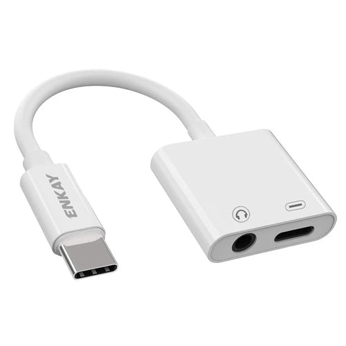 ENKAY HAT PRINCE ENK-AT106 USB C to 3.5mm Headphone Charger Adapter Type C Earphone Jack AUX Dongle Audio Converter - 1