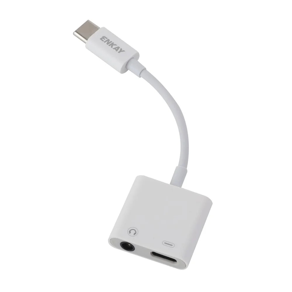 ENKAY HAT PRINCE ENK-AT106 USB C to 3.5mm Headphone Charger Adapter Type C Earphone Jack AUX Dongle Audio Converter - 5