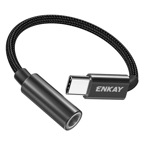 ENKAY HAT PRINCE ENK-AT111 USB Type C to 3.5mm Aux Headphones Jack Male to Female Adapter Headphones Audio Converter - 1