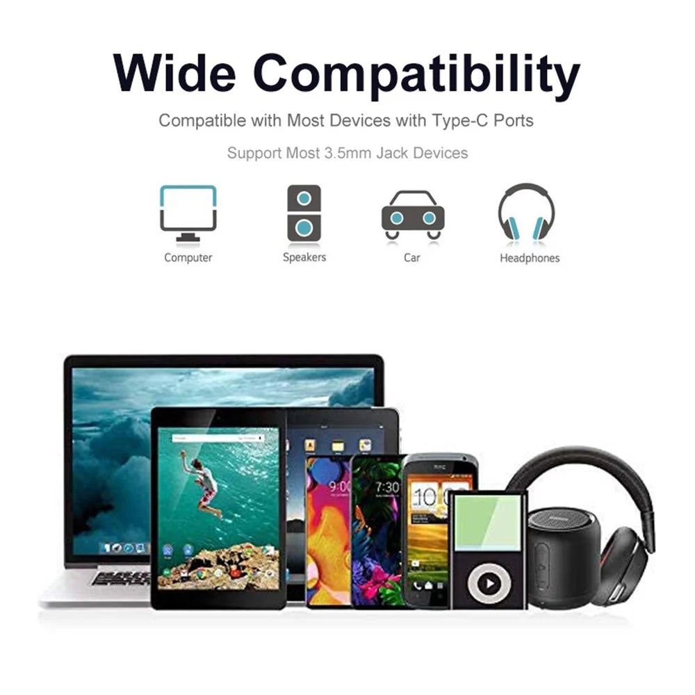ENKAY HAT PRINCE ENK-AT111 USB Type C to 3.5mm Aux Headphones Jack Male to Female Adapter Headphones Audio Converter - 5
