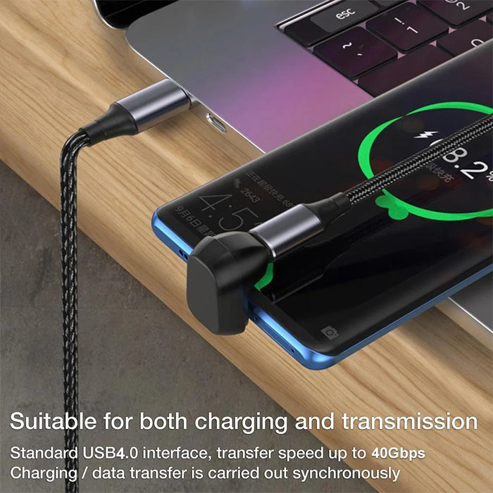 U-shape 40Gbps Type-C Male to Female Fast Charging Data Transfer Connector USB4.0 Adapter - 5