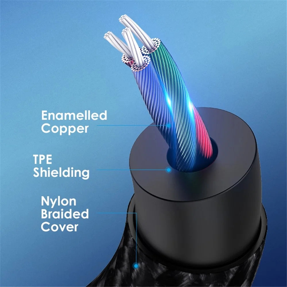 NORTHJO 1m Audio Cable 4 Pole 3.5mm Male to Male Stereo Aux Cord - 4