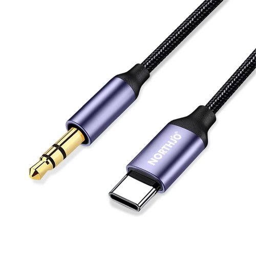 NORTHJO 1m USB C to Aux Cord 3.5mm Audio Male Headphone Car Stereo Headphone Converter Audio Jack Wire - 1
