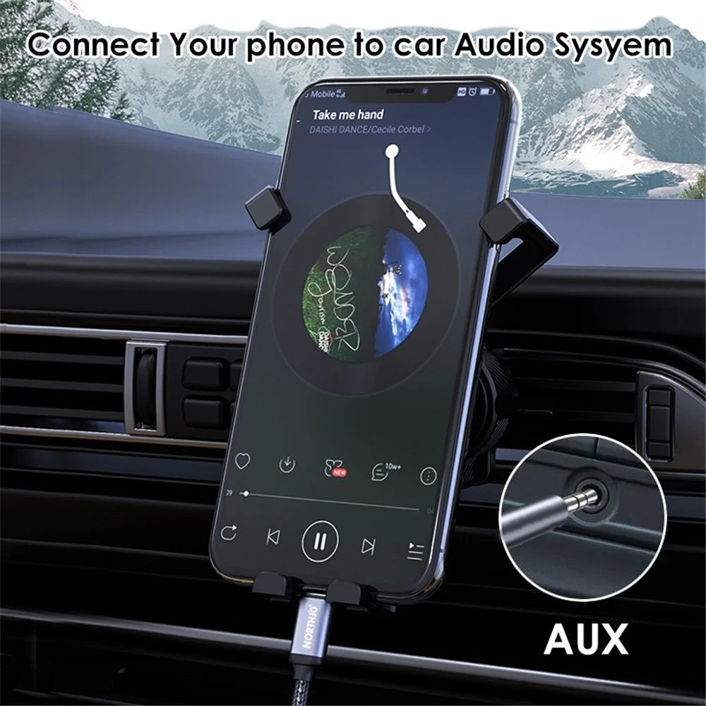 NORTHJO 1m USB C to Aux Cord 3.5mm Audio Male Headphone Car Stereo Headphone Converter Audio Jack Wire - 2