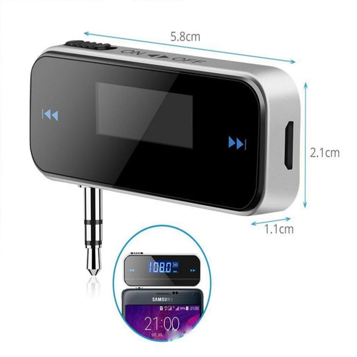 T01 Universal Car FM Transmitter Mobile Phone Audio Transmitter 3.5mm Wireless FM Transmitter with LCD Display - 3