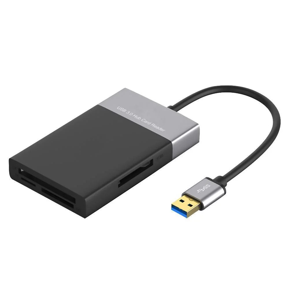 USB Hub Fast Speed USB 3.0 Splitter Adapter Cable Multifunction 6-in-1 Card Reader USB Converter Support XQD / SD / TF / CF Card - 2