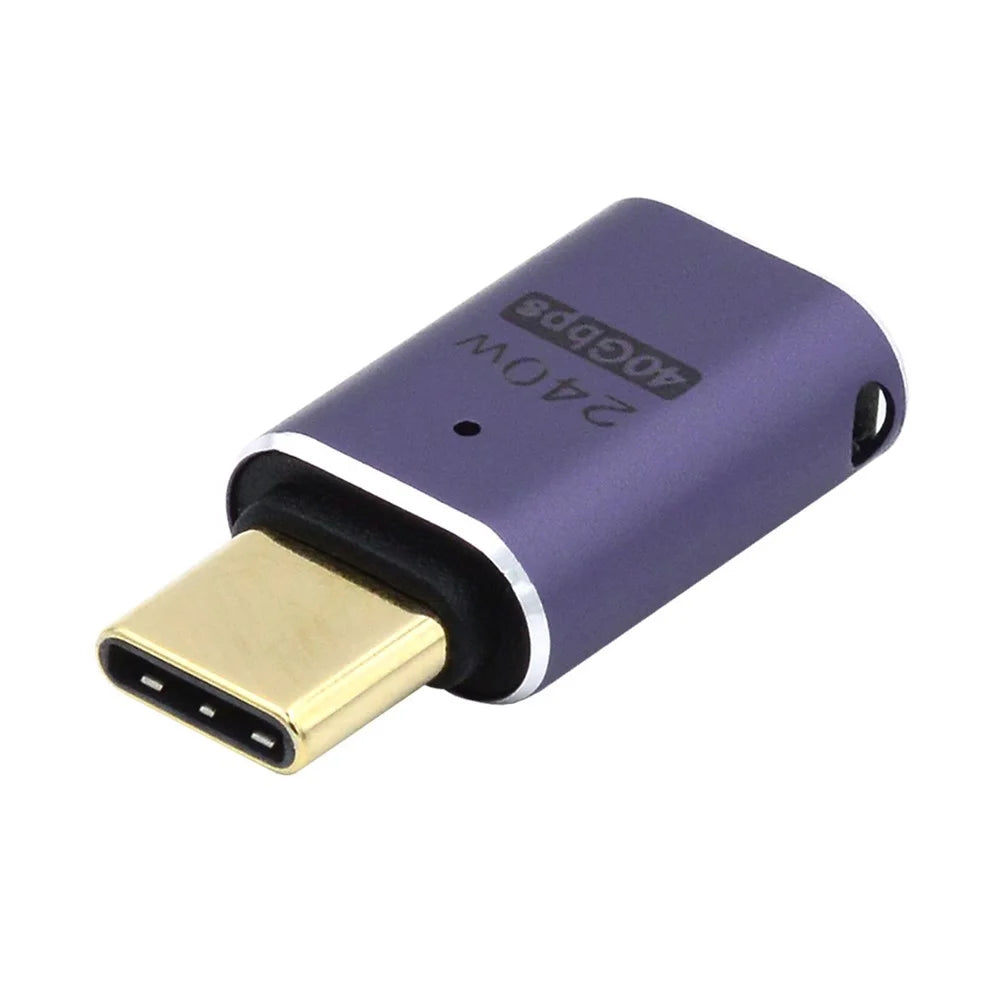 240W Type-C Female to Male Mini Adapter 40Gbps Transmission Straight Converter with Indicator - 2