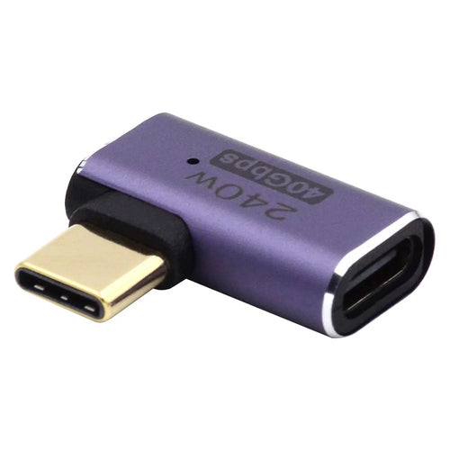 40Gbps Transmission 240W Type-C Female to Male Mini Adapter Elbow Converter with Indicator - 1
