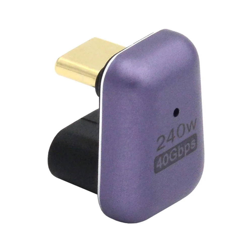 Type-C Female to Male U-shaped Adapter 240W 40Gbps Transmission Mini Converter with Indicator - 2