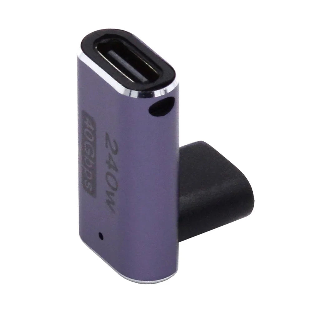 240W Type-C Female to Female Converter 40Gbps Angled Mini Adapter Support 8K Audio Transmission - 2