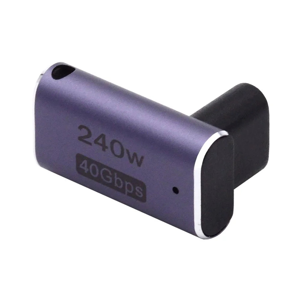 240W Type-C Female to Female Converter 40Gbps Angled Mini Adapter Support 8K Audio Transmission - 7
