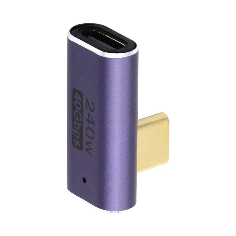 240W Type-C Female to Male Angled Mini Adapter 40Gbps Converter Support 8K Audio Transmission - 2