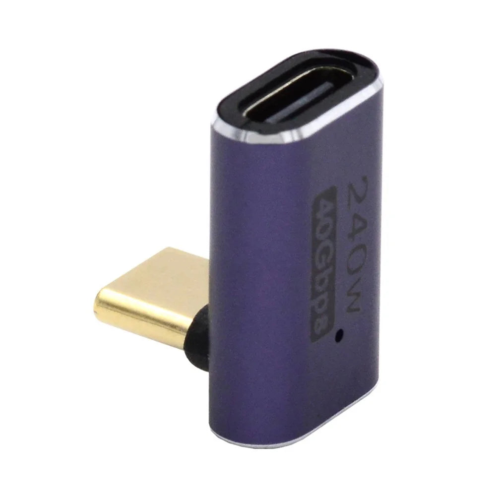 40Gbps Transmission 240W USB Type-C Female to Male Angled Adapter Mini Converter with Indicator - 2