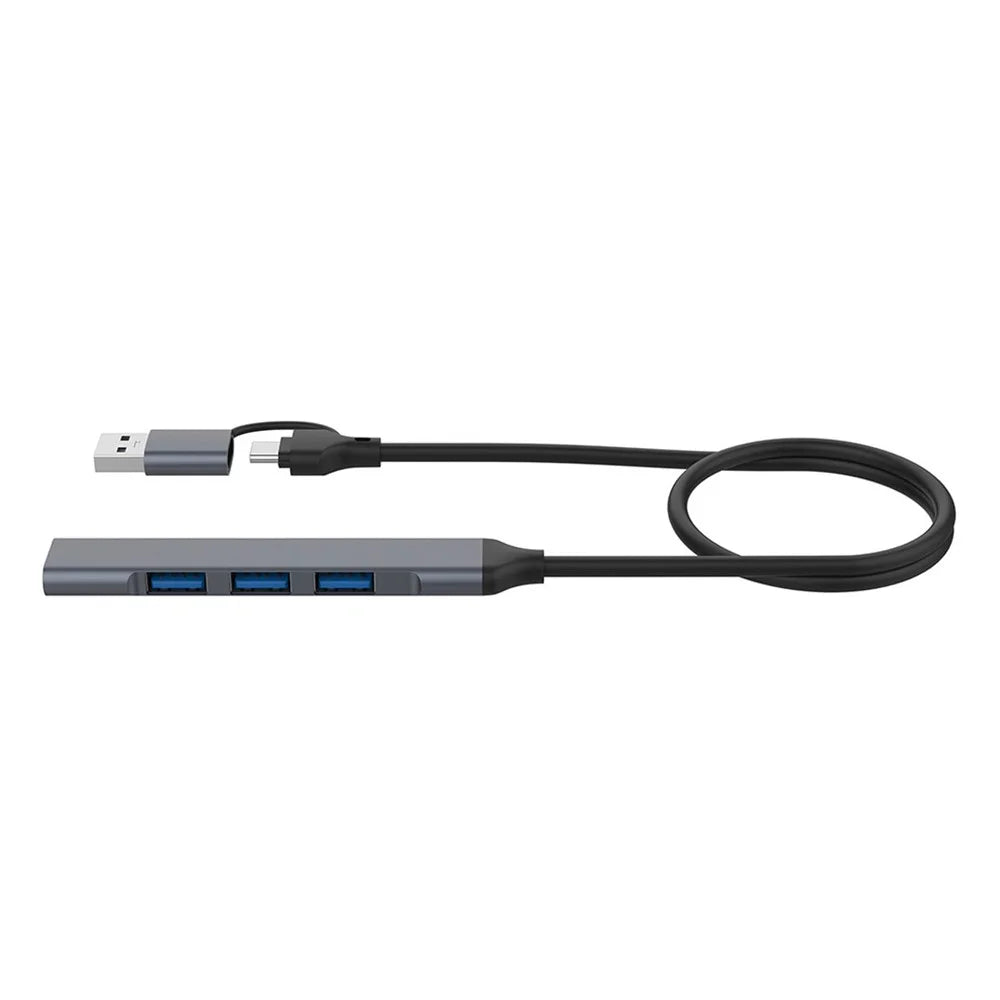 2-in-1 USB-C / USB-A HUB Adapter for Laptop 4-Port USB2.0 3.0 Splitter Docking Station for Mouse, Keyboard - 2