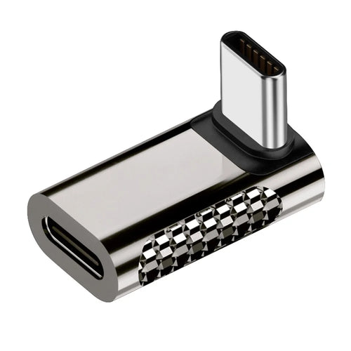 100W Type-C Male to Type-C Female Adaptor 20Gbps Zinc Alloy Angled USB-C Converter - 1