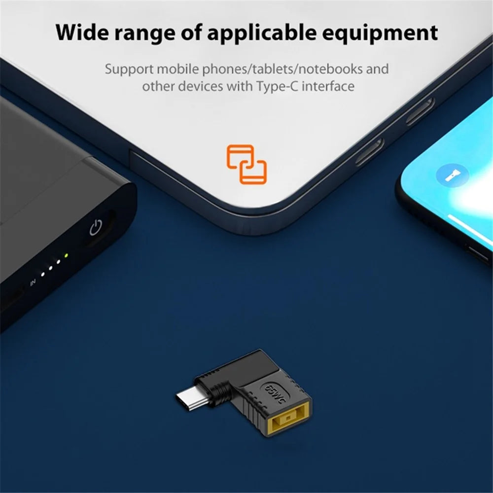 65W DC Square to USB Type-C PD Power Adapter Female to Male Converter for Mobile Phone / Tablet / Laptop - 2