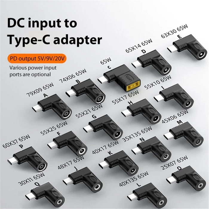 For Mobile Phone / Tablet / Laptop 65W DC 6.0x3.7mm to Type-C PD Power Adapter Converter - 7