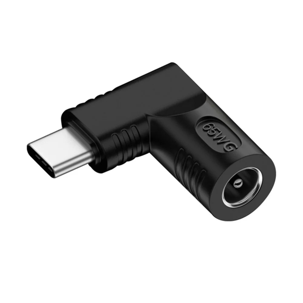 DC 5.5x2.1mm to Type C PD 65W Power Connector Laptop Mini Converter Charging Plug Adapter - 1