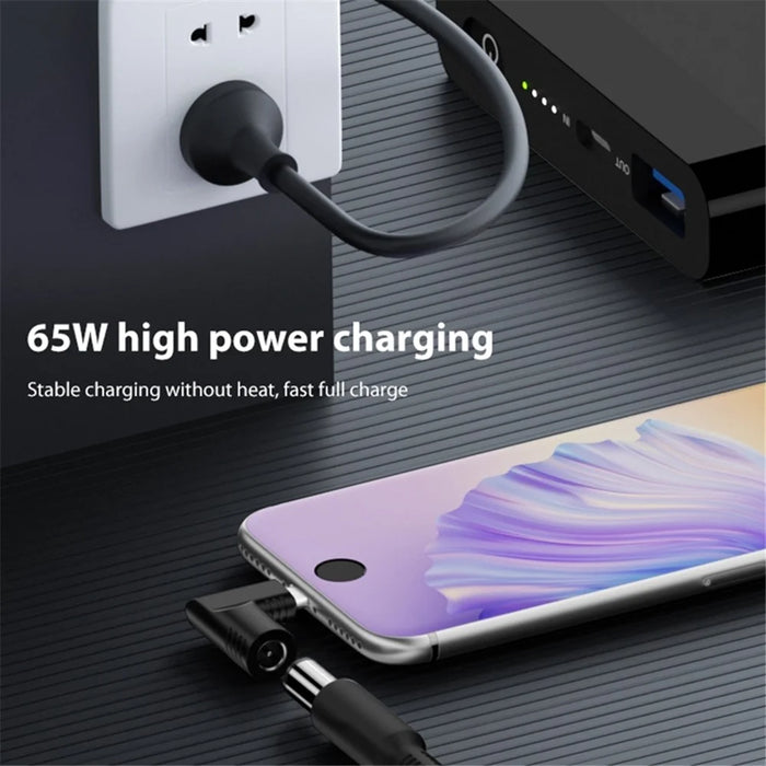 DC 5.5x2.1mm to Type C PD 65W Power Connector Laptop Mini Converter Charging Plug Adapter - 3