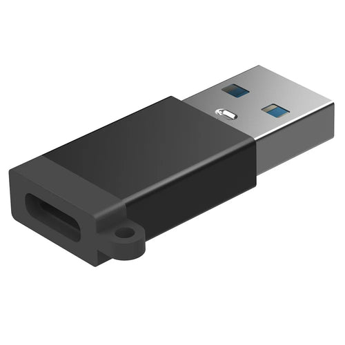 5311T 5Gbps Transmission USB to Type-C Converter Aluminum Alloy Mini Adapter - Black - 1