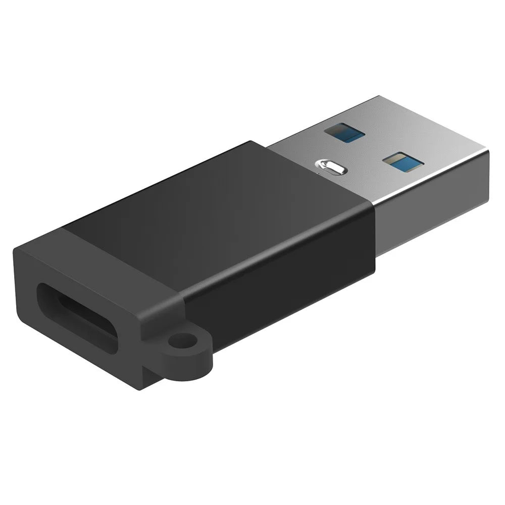5311T 5Gbps Transmission USB to Type-C Converter Aluminum Alloy Mini Adapter - Black - 1
