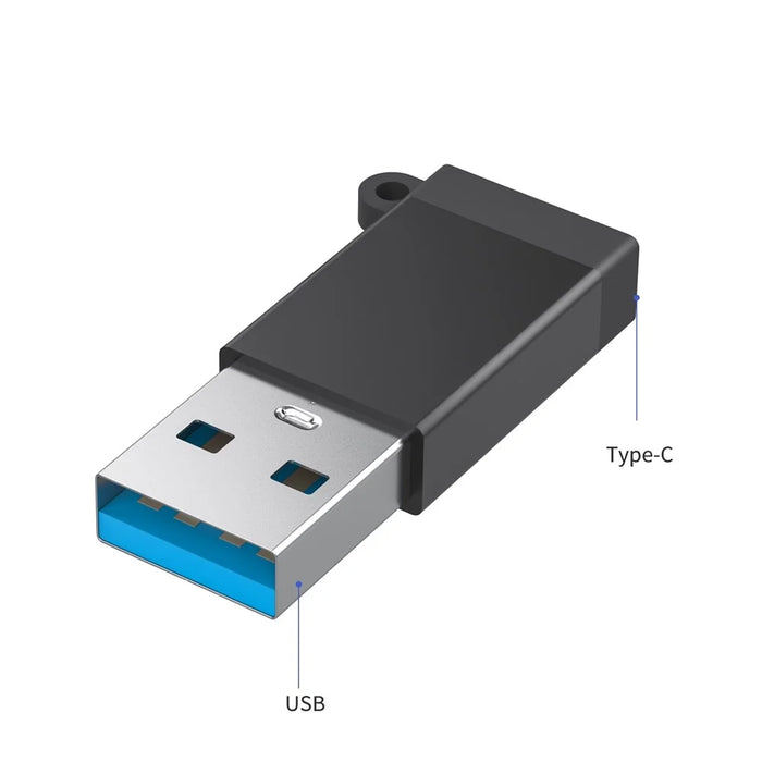 5311T 5Gbps Transmission USB to Type-C Converter Aluminum Alloy Mini Adapter - Black - 3