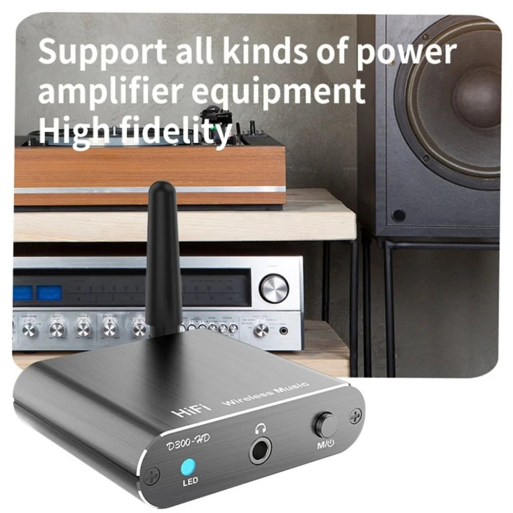 D300 3.5mm AUX Optical Fiber Coaxial Bluetooth-compatible 5.2 Music Receiver Aluminum Alloy HiFi Audio Adapter - 6