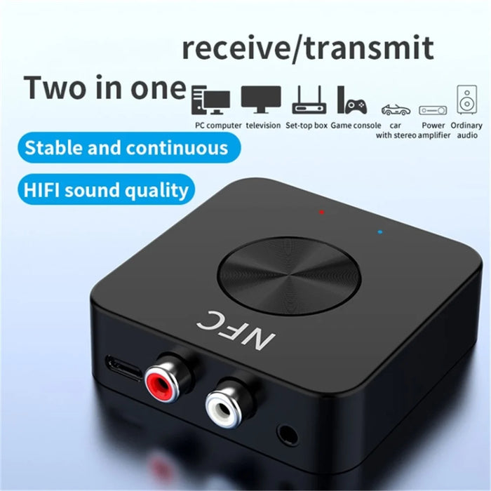 BT-21 NFC Bluetooth-compatible Receiver Transmitter 3.5mm AUX Jack RCA Wireless Adapter for Car Audio Speaker - 4
