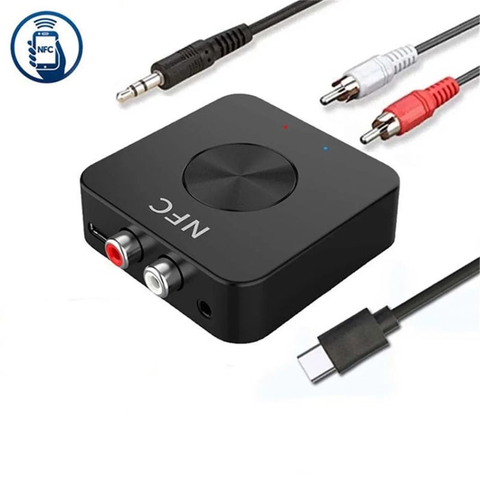 BT-21 NFC Bluetooth-compatible Receiver Transmitter 3.5mm AUX Jack RCA Wireless Adapter for Car Audio Speaker - 7