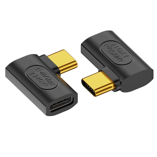 40Gbps USB-C Adapter Side Right Angled Type-C Male to Female Converter 240W Fast Charging Connection Plug for Laptop - 1