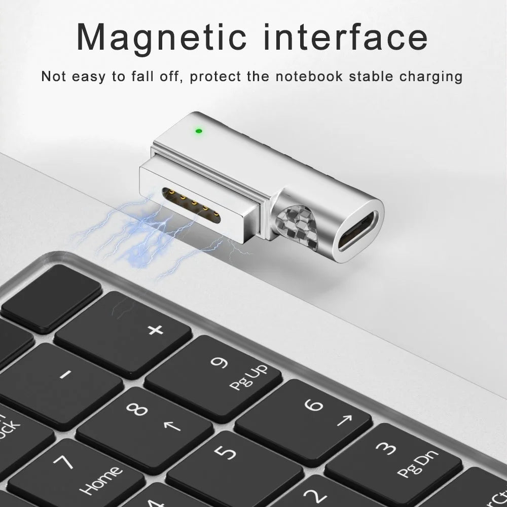 Compatible with MagSafe 2 to USB-C Female Adapter for MacBook Pro Air Type-C Converter Supports PD Fast Charge - 3