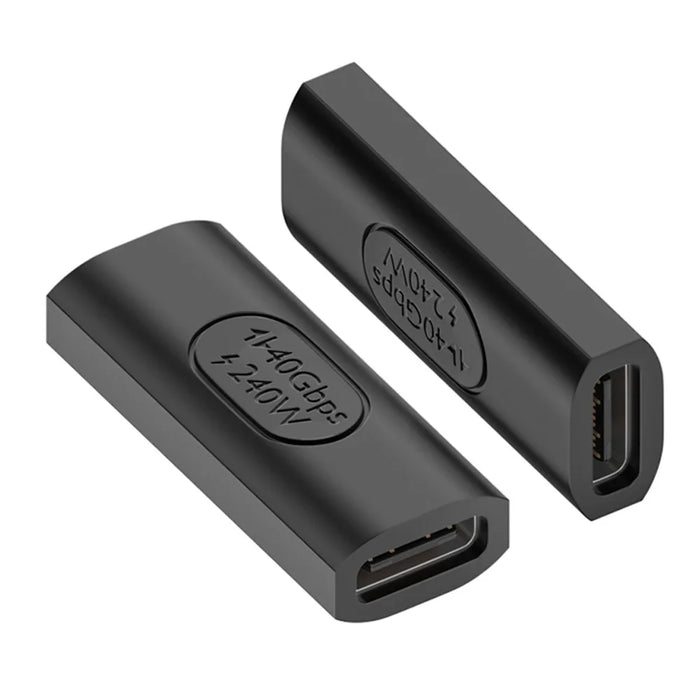 40Gbps 240W Fast Charging Type-C Female to Female Straight Converter USB C Extender Adapter - 1