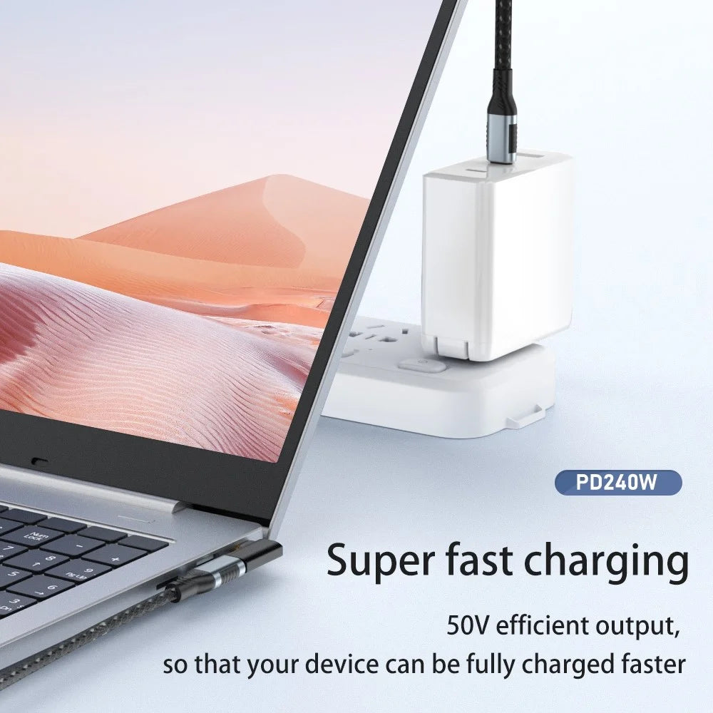 40Gbps 240W Fast Charging USB C Extender Adapter Type-C Male to Female Straight Converter - 3