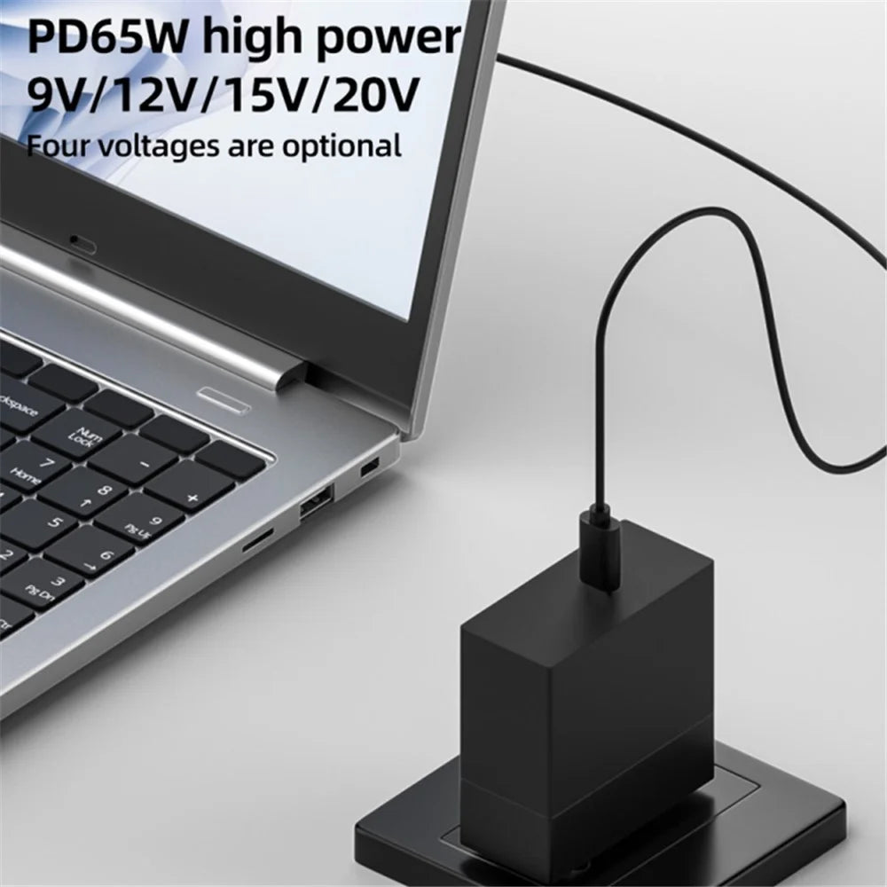 20V 4.0 x 1.7mm USB-C to DC Adapter Cable for Routers, Cameras, TV Box, Desk Lamps PVC Power Cord Converter - 2