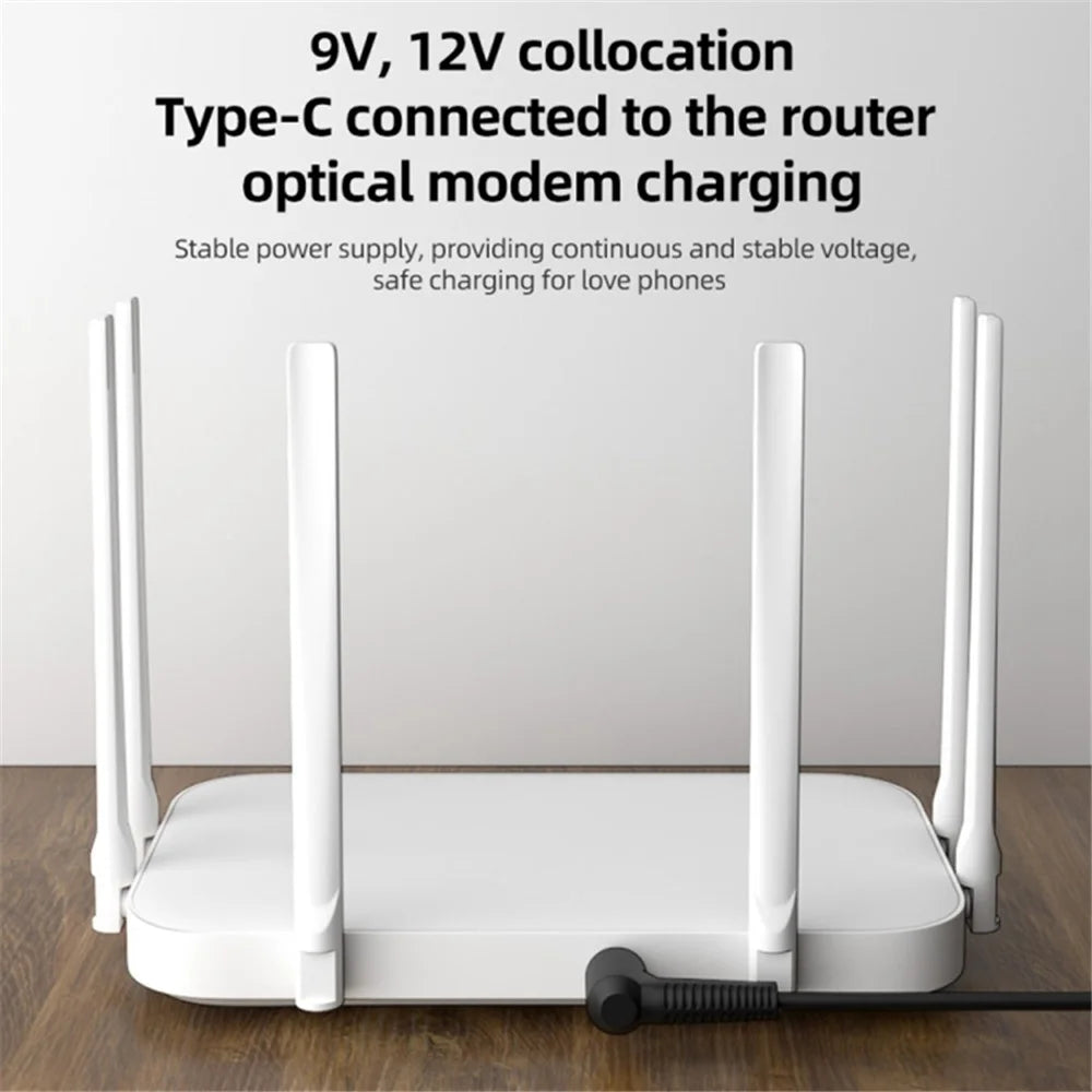 20V 4.0 x 1.7mm USB-C to DC Adapter Cable for Routers, Cameras, TV Box, Desk Lamps PVC Power Cord Converter - 3