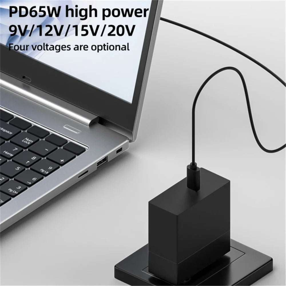 USB-C to DC Power Cable 9V 5.5 x 2.1mm PVC Power Cord Adapter for Routers, Cameras, TV Box, Desk Lamps - 4