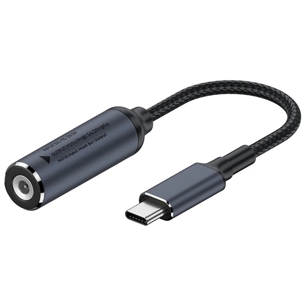 DC 4.8x1.7mm to Type-C Male Charging Cable 100W Laptop Charging Adapter Power Supply - 1