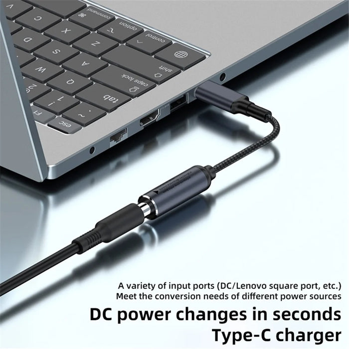 DC 4.8x1.7mm to Type-C Male Charging Cable 100W Laptop Charging Adapter Power Supply - 2