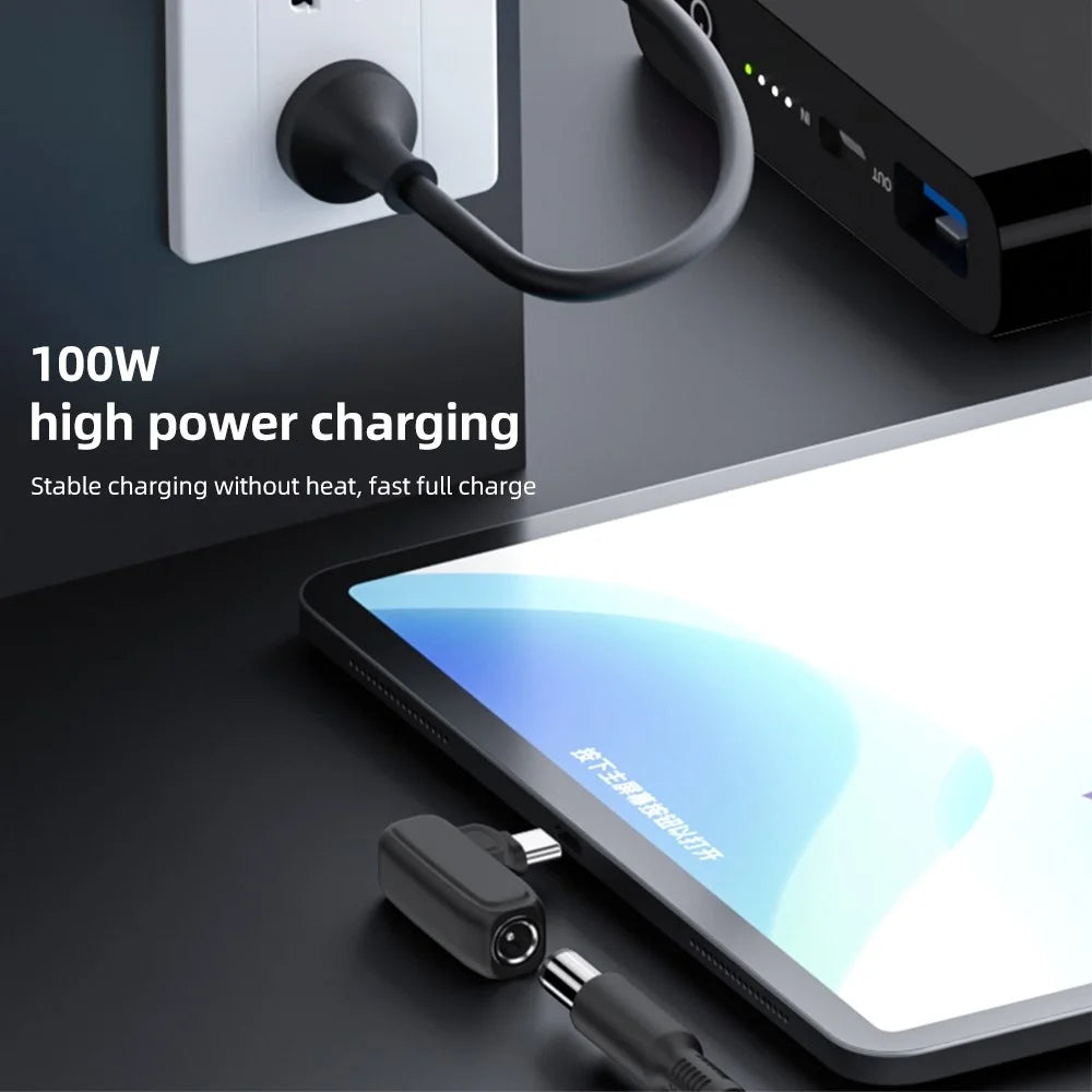 100W J 4.8X1.7mm Female to Type-C Male Charging Converter Power Supply Mini Adapter - 3