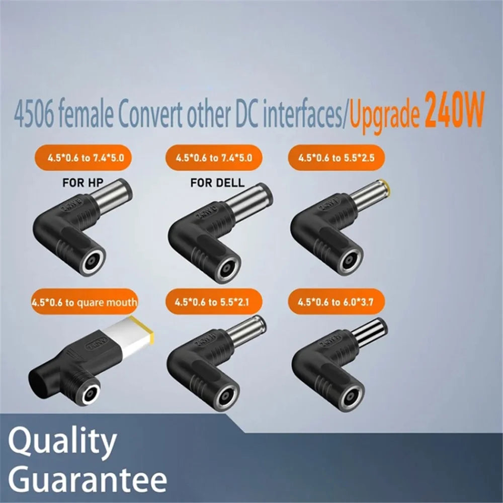 240W DC 4.5x0.6mm Female to DC 5.5x2.1mm Male Mini Converter Laptop Power Adapter - 4